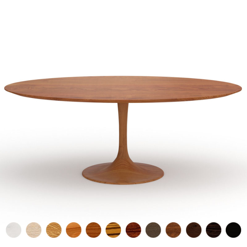 Luxus Esstisch rund aus Massivholz Kirsche-amerikanisch Tulpe
