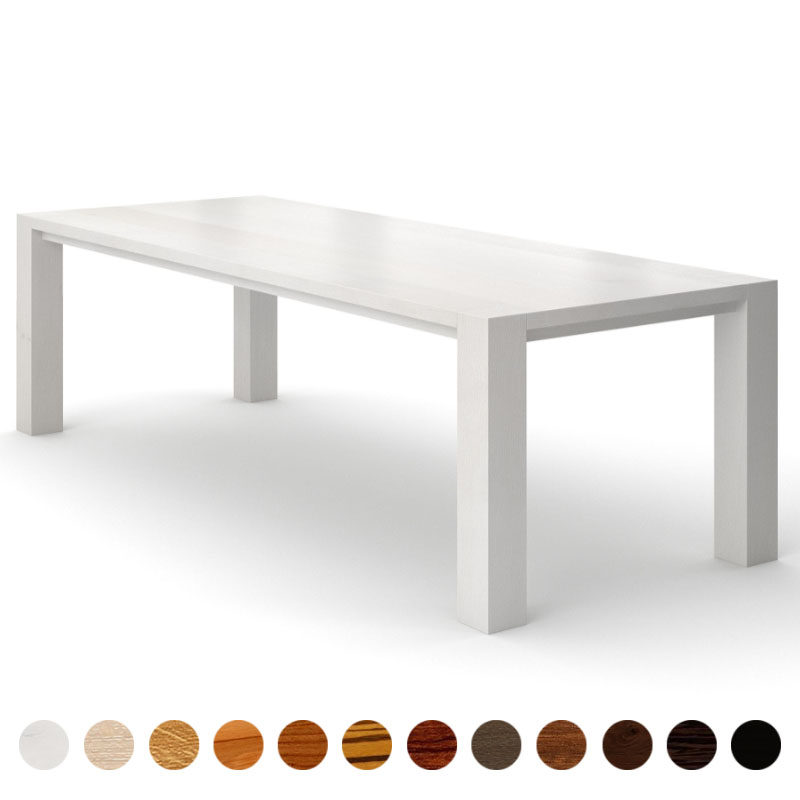 Premium Massivholztisch Eiche-weiß robust Korsika