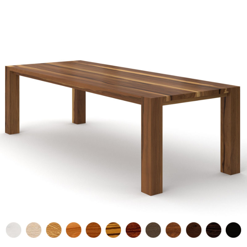 Premium Massivholztisch Nussbaum-satin robust Korsika