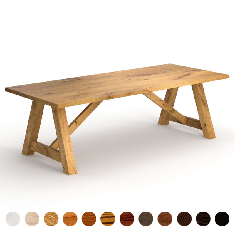 Massiver Klostertisch aus Holz Wildeiche premium Glasgow