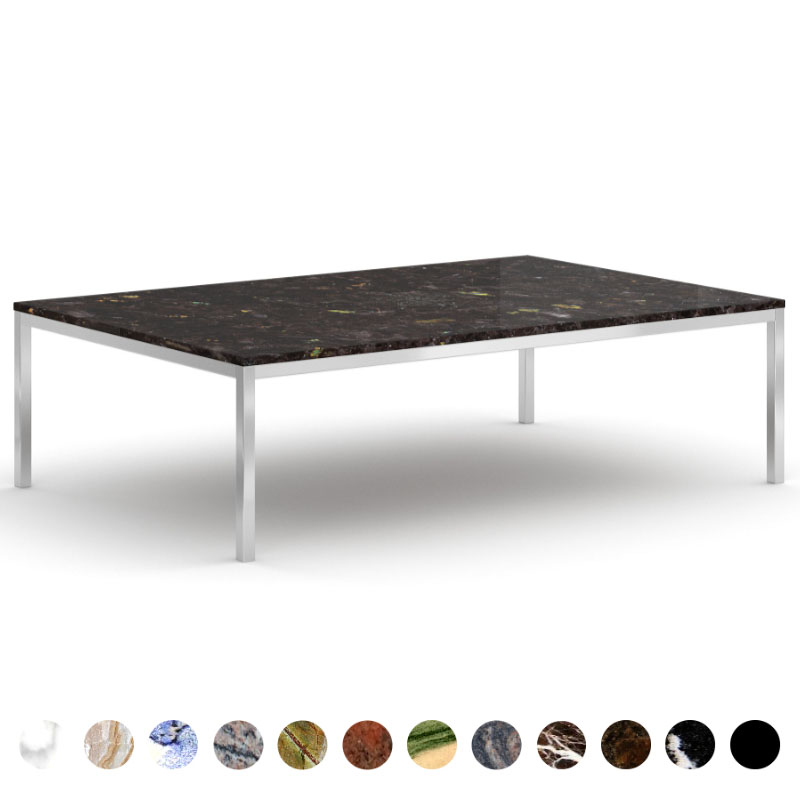 edler Couchtisch mit exklusiver und robuster Tischplatte nach Maß mit einzigartiger brauner Optik mit glänzenden Einschlüssen Brown Antik