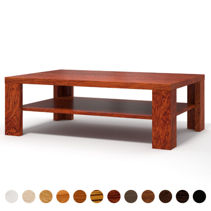 Robuster Massivholz Bubinga Couchtisch nach Maß Atlanta