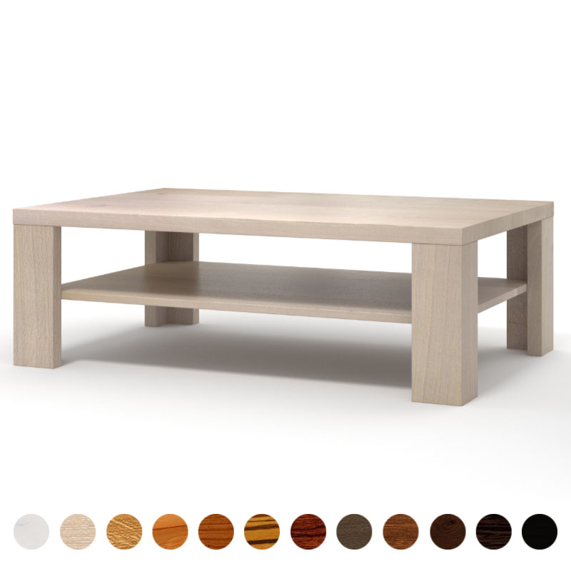 Robuster Massivholz Eiche-gekälkt Couchtisch nach Maß Atlanta