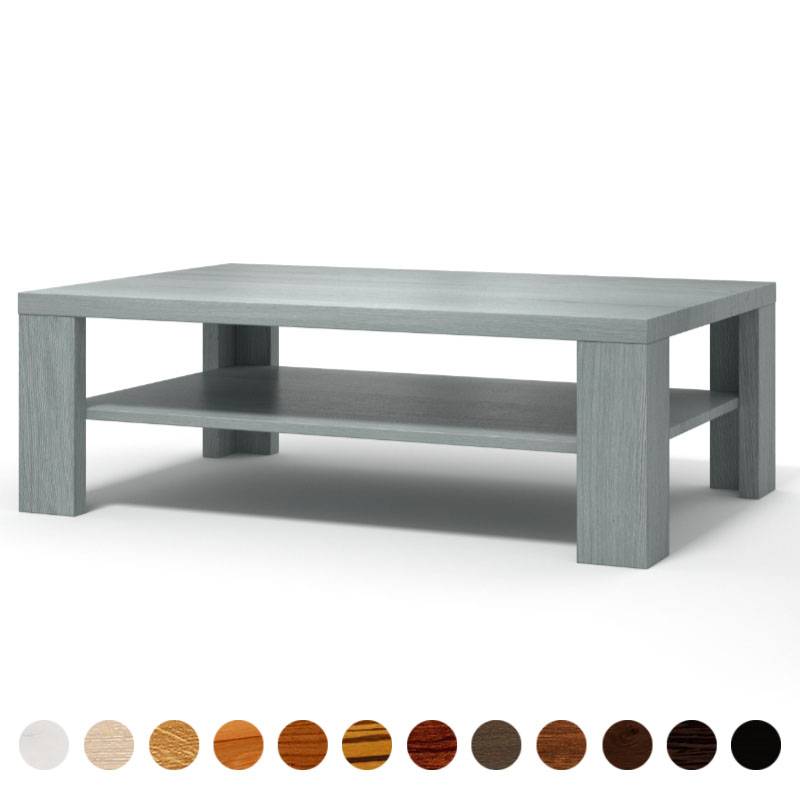 Robuster Massivholz Eiche-grau Couchtisch nach Maß Atlanta