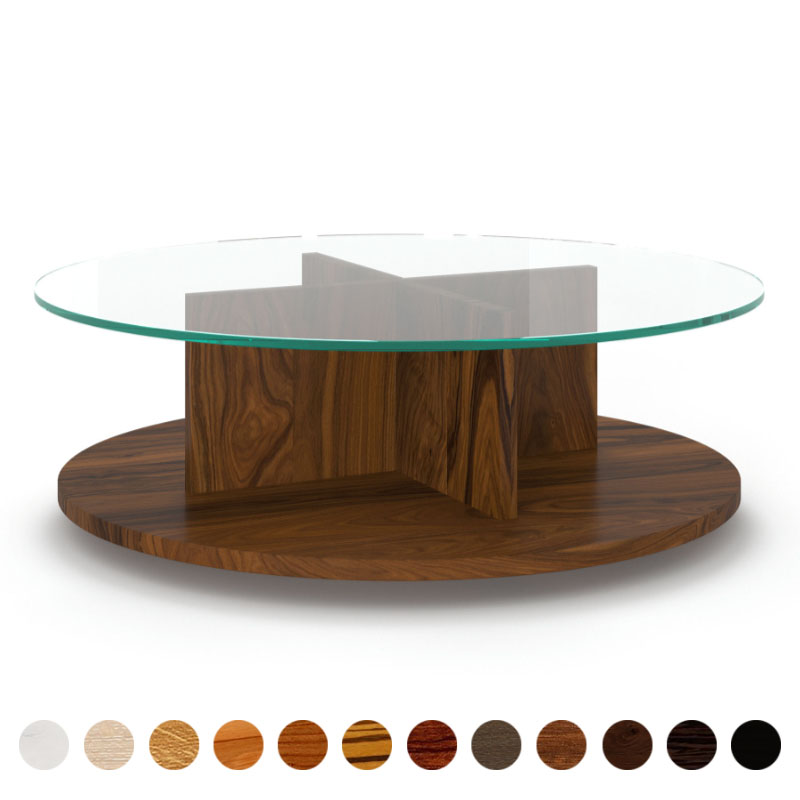 Hochwertige Nussbaum Couchtische massiv und langlebig im Konfigurator bestellen Walnuß oder amerikanische Schwarznuss gebürstet