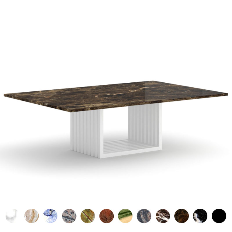 Premium Couchtisch als schicker Trendsetter Marmor Emperador Stein luxus Tisch sowie Couchen und Sofas im Onlineshop Konfigurator