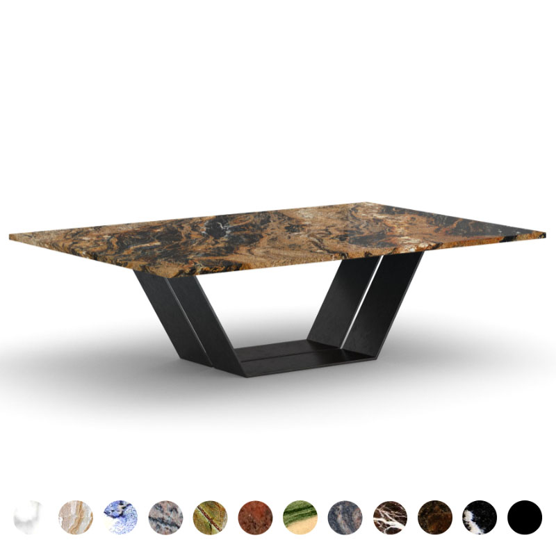 Design‐Couchtisch Valencia mit Natursteinplatte – edel & vielseitig konfigurierbar