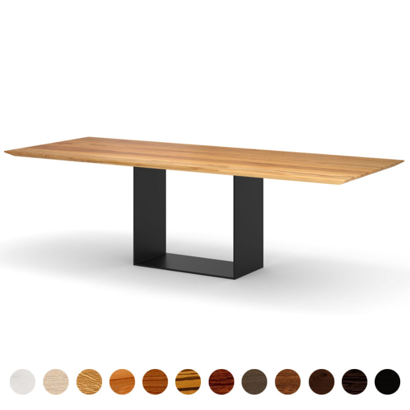 Couchtisch Designertisch mit Mittelfuß und Massivholz Kernbuche Tischplatte Minsk