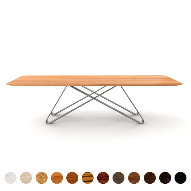 Deluxe Couchtisch mit Massivholzplatte Birnbaum und Metallgestell Dehli