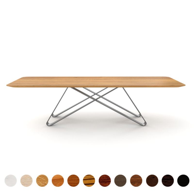 Deluxe Couchtisch mit Massivholzplatte Eiche und Metallgestell Dehli