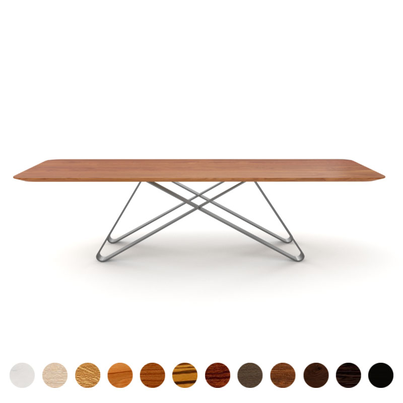 Deluxe Couchtisch mit Massivholzplatte Kirsche-amerikanisch und Metallgestell Dehli