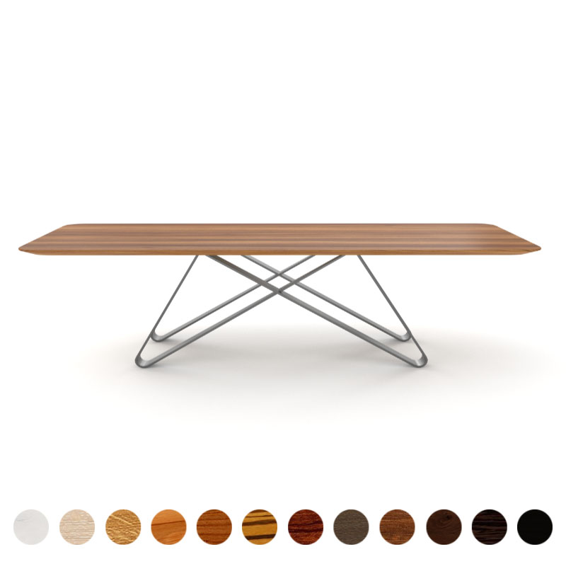 Deluxe Couchtisch mit Massivholzplatte Ulme und Metallgestell Dehli