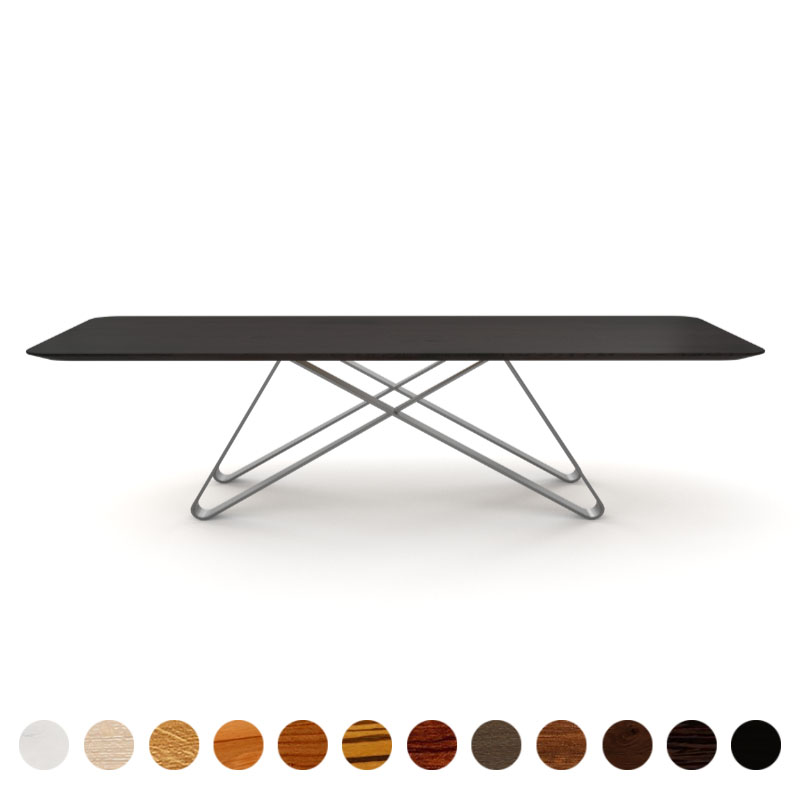 Deluxe Couchtisch mit Massivholzplatte Wenge und Metallgestell Dehli