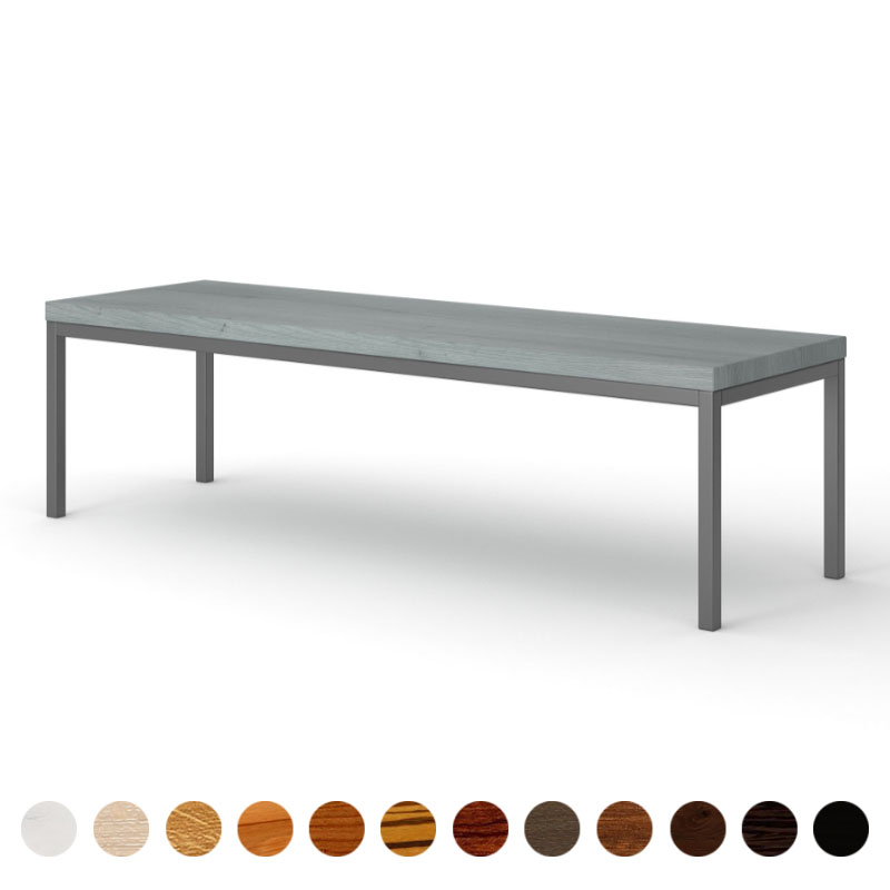 Sitzbank nach Mass aus grauer Eiche massiv mit durchgehender Lamelle in Deutschland gefertigt 40 verschiedene Hölzer von ricon Manufaktur