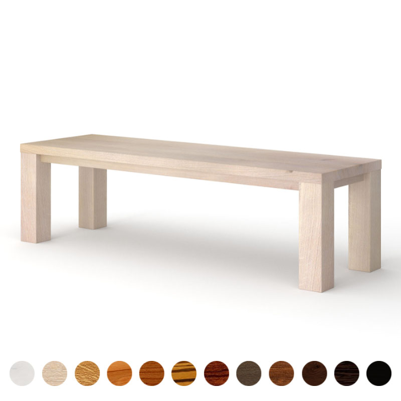 Holzbank Eiche gekalkt für edlen Esstisch exklusive und robuste Handwerksarbeit nach Maß mit einzigartiger heller Optik von groß bis klein