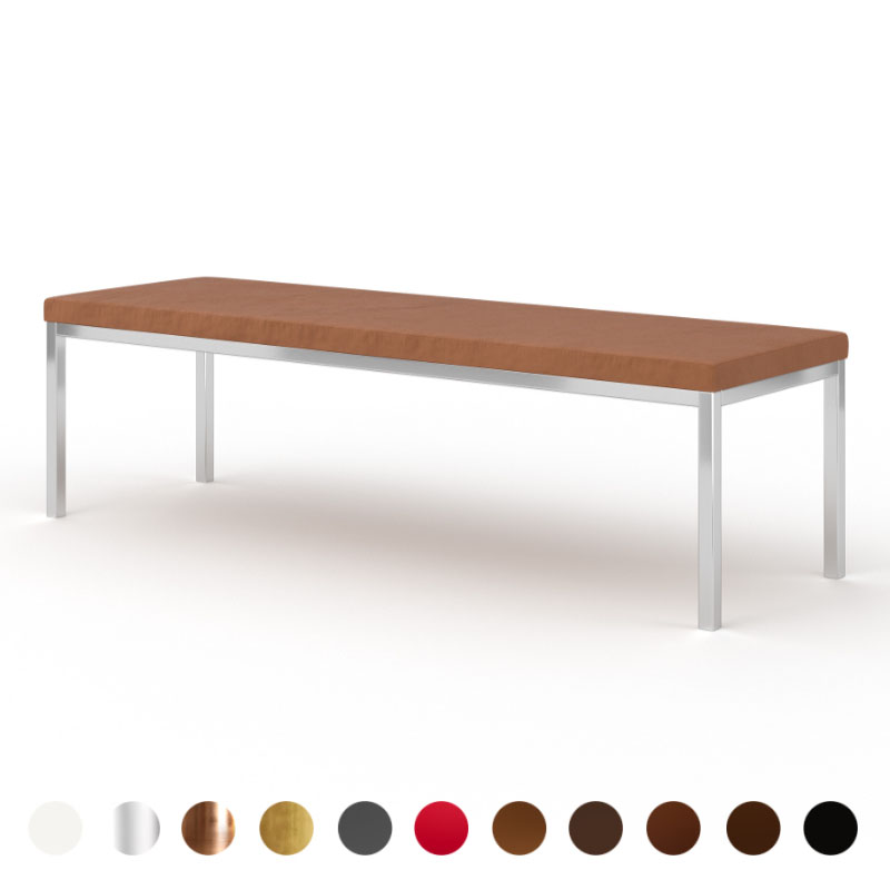 Polster Bank mit exklusiver und robuster Lehne nach Maß mit individueller Optik rot grün blau cognac Wunschfarbe Lederbank luxus ricon