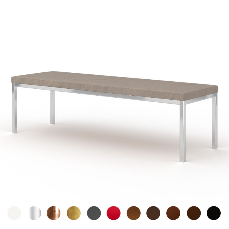 Esszimmer Bank nach Maß Premium Designer Polster Sitzbank Gestell viele Farben von Leder bis Stoff grau konfigurieren ricon manufaktur