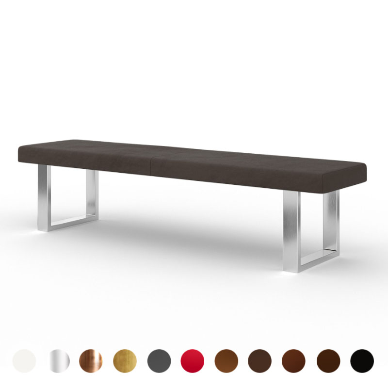 Polsterbank Bremen anthrazit – Leder/Stoff & Metallgestell für modernen Komfort