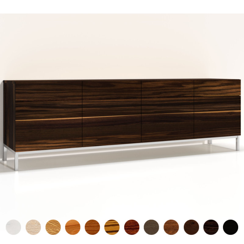Luxus Lowboard Räuchereiche Oak Smoked aus Hartholz bis zum Kern durchgeräuchert dunkles regionale Vollholz der Extraklasse ricon