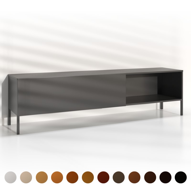 Lowboard Maßarbeit Premium auch als TV-Schrank mit Wiedererkennungswert anthrazit Schrank bestellt und sicher geliefert von Ricon