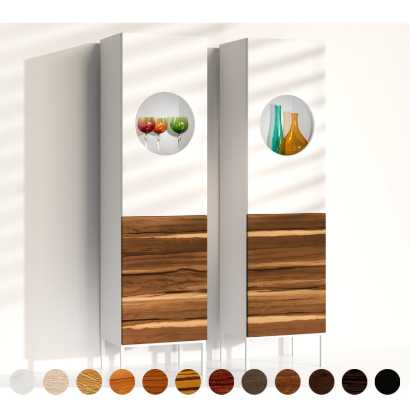 Highboard Nussbaum Satin Handwerksarbeit aus durchgehend breiten Bohlen mit wunderschöner Maserung, französischer Nussbaum nach Mass