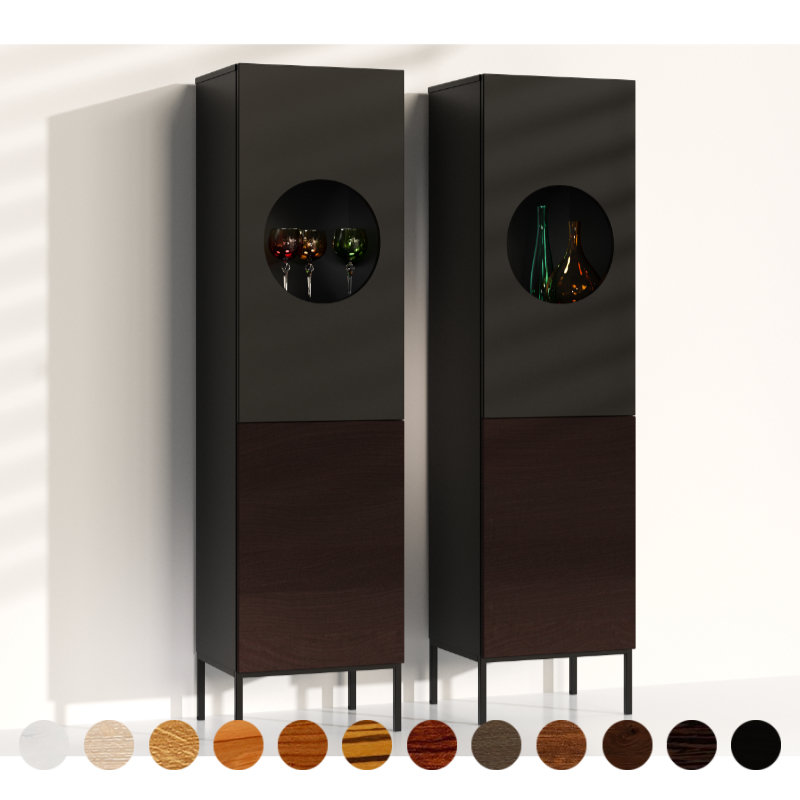 hochwertiges Wenge Holz Highboard nach Mass dunkles Naturholz solide verleimt aus massiven Brettern plus robustes Gestell in Wunschfarbe