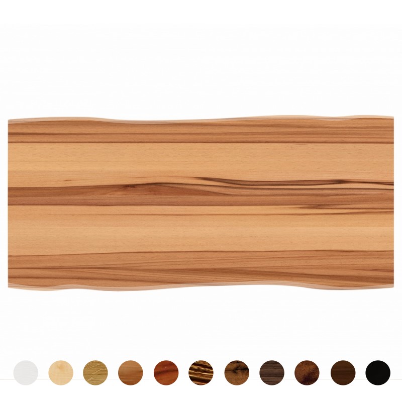 Tischplatte Kernbuche nach Maß aus Massivholz Baumkante