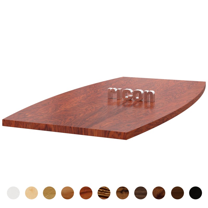 Tischplatte Bubinga nach Maß aus Massivholz Bootsform