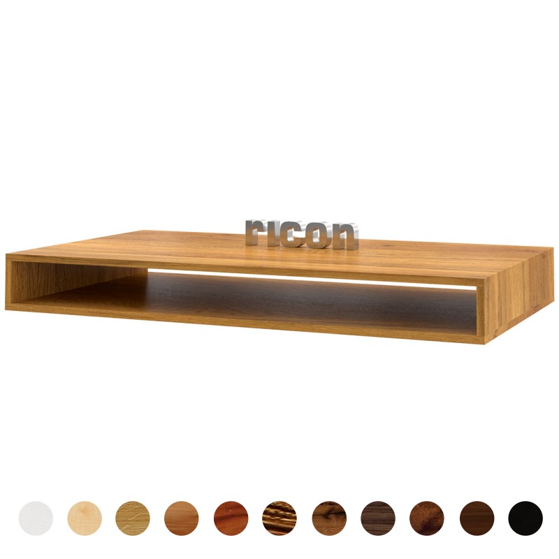 Tischplatte Eiche nach Maß aus Massivholz Rechteck mit Ablage