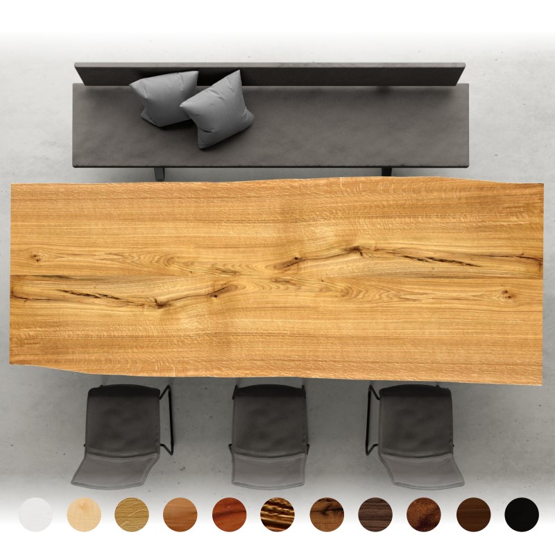 Eiche Unikat Duoblock 300 cm x 120 x 5 cm