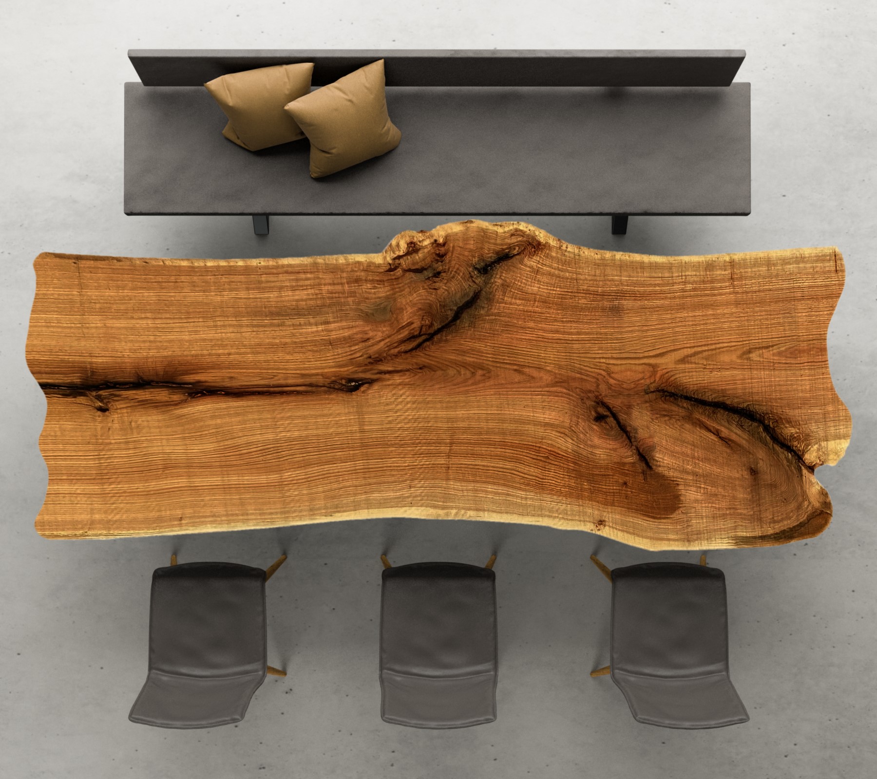 Einzelstück Eiche Monoblock Stamm Unikat Baumscheibe 300 x 115