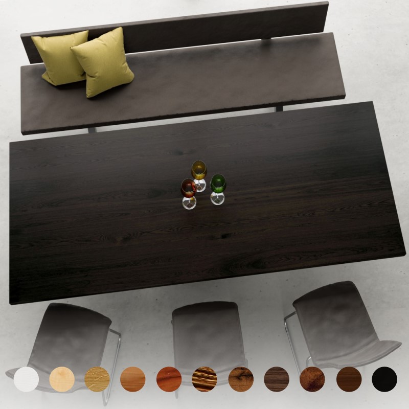 Tischplatte Eiche schwarz nach Maß aus Massivholz rechteckig